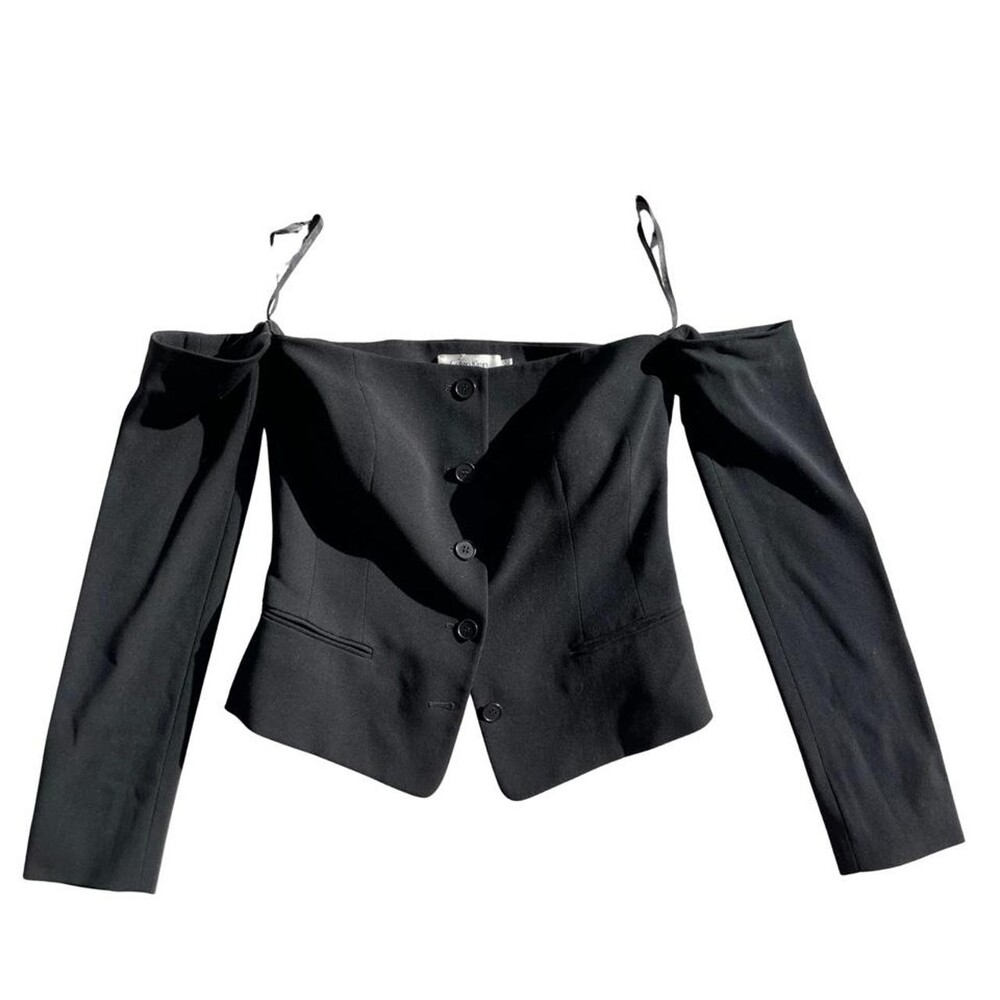 Vintage 90s Calvin Klein Collection Wool Corset Blazer